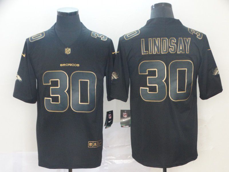 Men Denver Broncos #30 Lindsay Nike Vapor Limited Black Golden NFL Jerseys->jacksonville jaguars->NFL Jersey